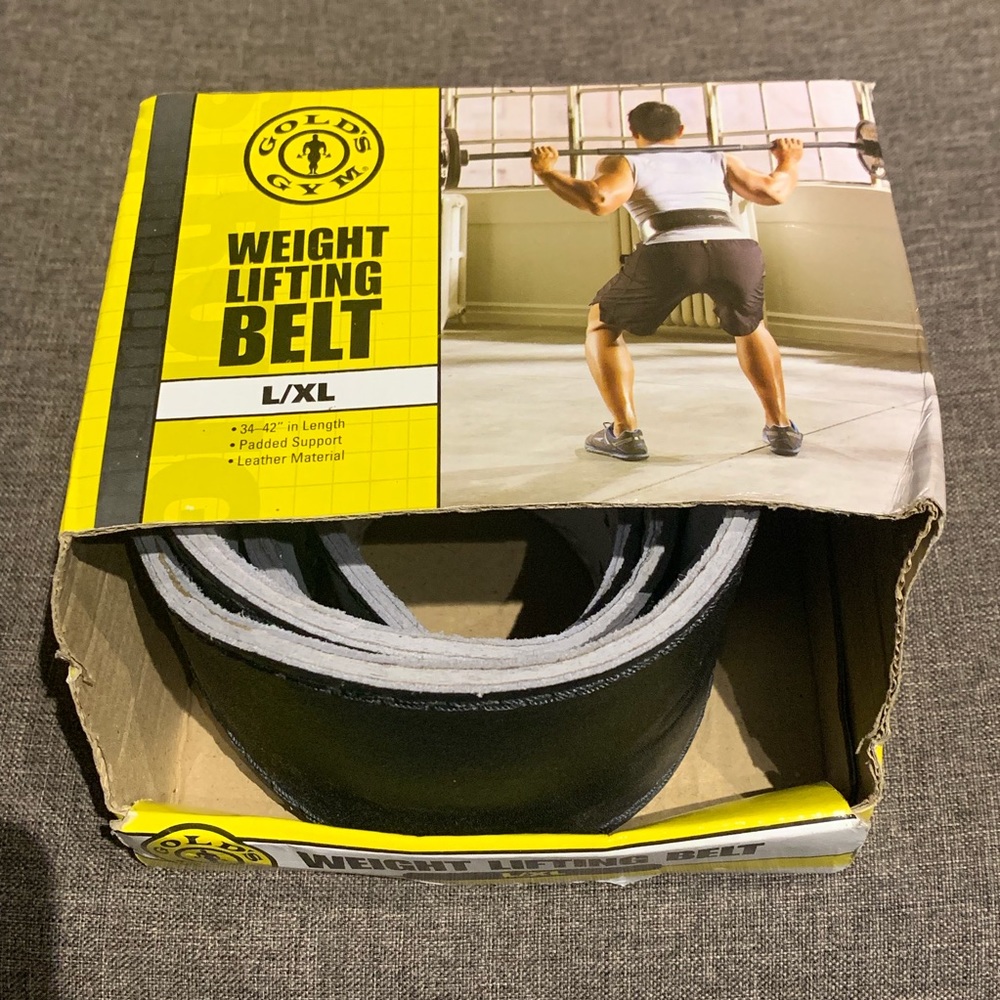 Golds Gym Power/ Weight Lifting Leather Belt - Picture 2 of 8